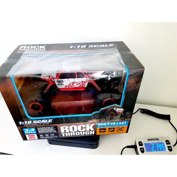 4WD Rock Through Monster Red Truck 1:18 2.4G RC Car Off-Road Vehicles for Kids - Picture 3 of 7
